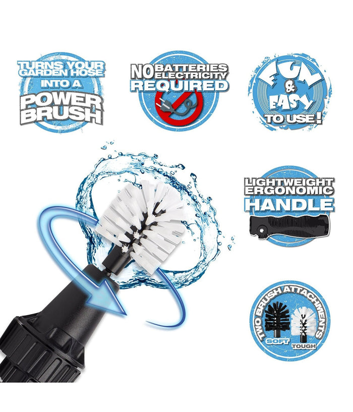 Spazzola Rotante Acqua Pulisci Moto Auto Bicicletta Lavaggio Cerchioni Brushhero         