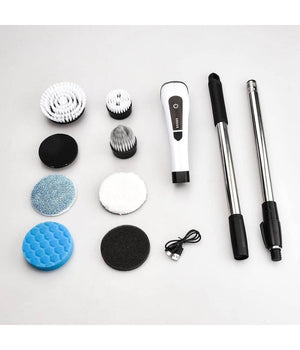 Spazzola Rotante Pulizia Elettrica A Batteria 7 Teste Per Bagno Cucina Piastrelle         