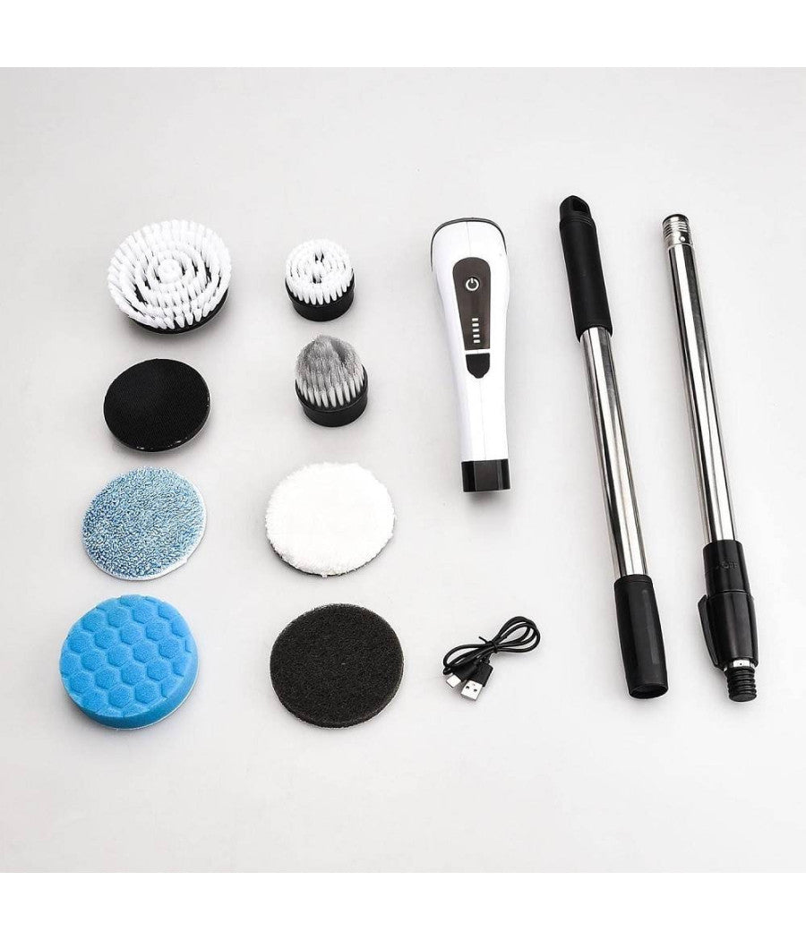 Spazzola Rotante Pulizia Elettrica A Batteria 7 Teste Per Bagno Cucina Piastrelle         