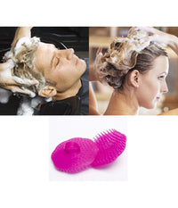 Spazzola Shampoo Massaggiante In Silicone Morbido Per Capelli Pulizia Cuoio Capelluto         