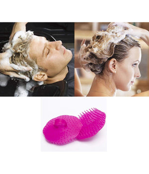 Spazzola Shampoo Massaggiante In Silicone Morbido Per Capelli Pulizia Cuoio Capelluto         
