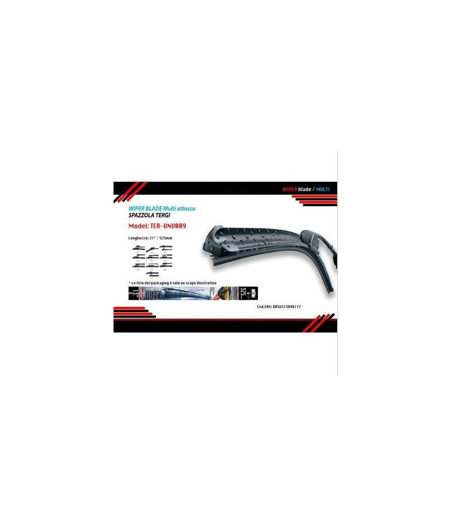Spazzola Tergicristallo Auto Universale Multiattacco 21"/525mm Ter-unv009 Maxtech         