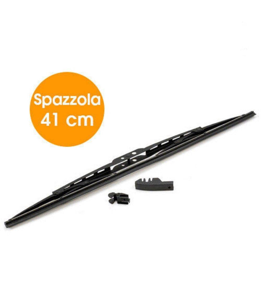 Spazzola Tergicristallo Standard Singola Per Auto In Metallo E Gomma 41 Cm         