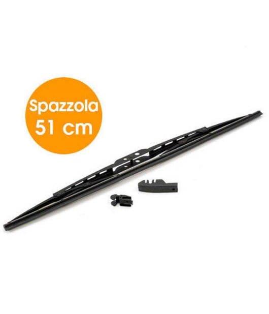 Spazzola Tergicristallo Standard Singola Per Auto In Metallo E Gomma 51 Cm         