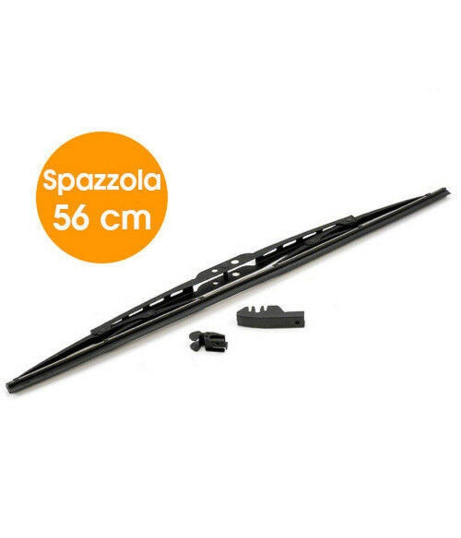 Spazzola Tergicristallo Standard Singola Per Auto In Metallo E Gomma 56 Cm         