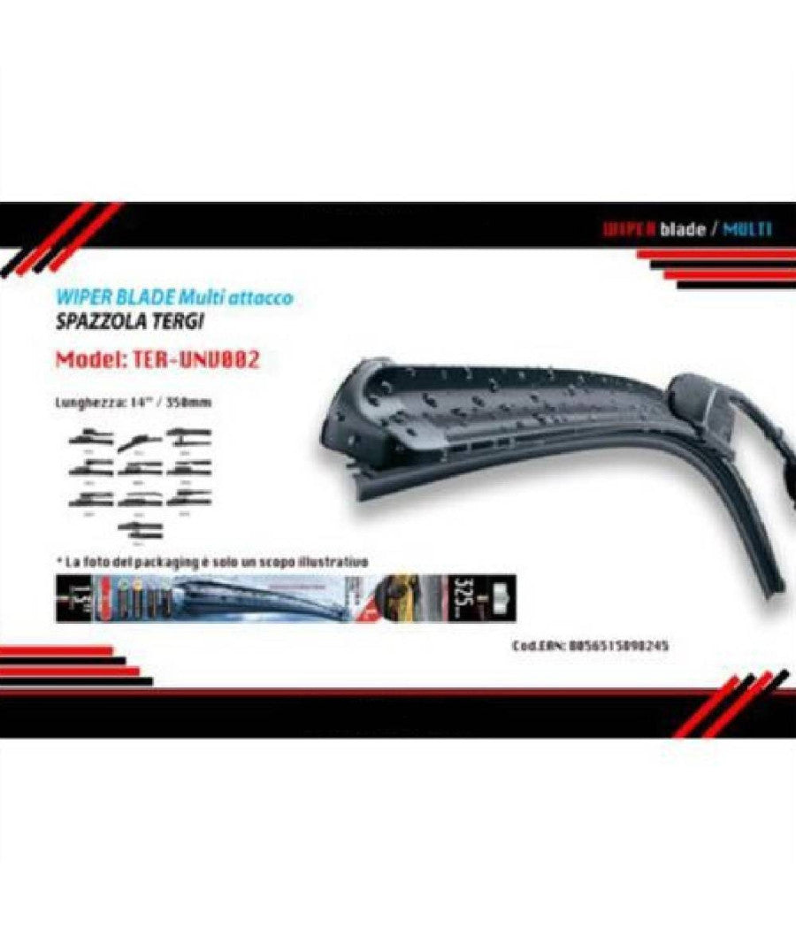 Spazzola Tergicristallo Universale Multi Attacco Auto 14"/350mm Ter-unv002 Maxtech         