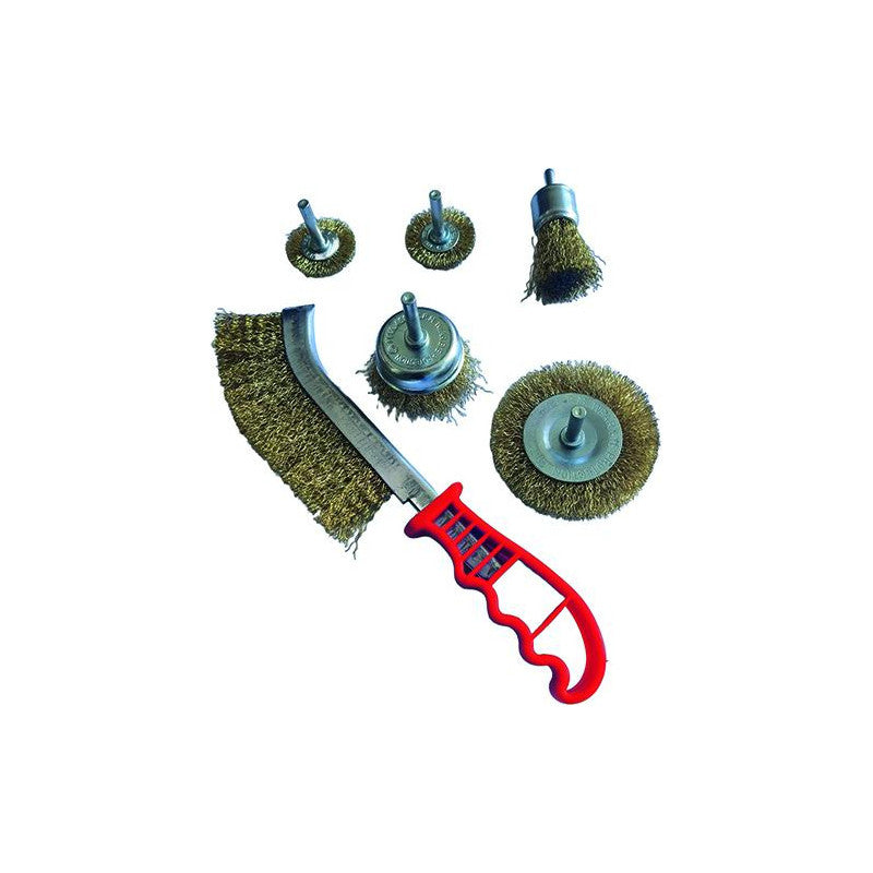 Spazzole acciaio Vigor, set 6 pezzi,