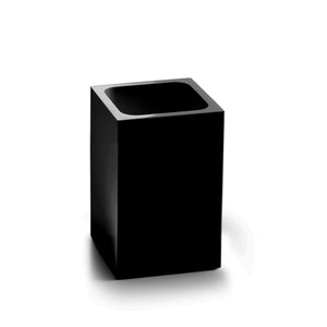 Portaspazzolini d'appoggio in resina e sabbia SF98 Gedy serie SOFIA Nero Opaco