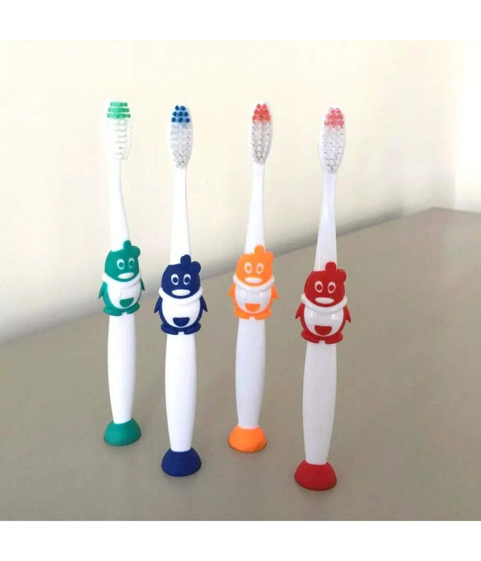 Spazzolino Spazzolini Pinguino 2 Pezzi Denti Bambini Tascabile Setola Morbida         