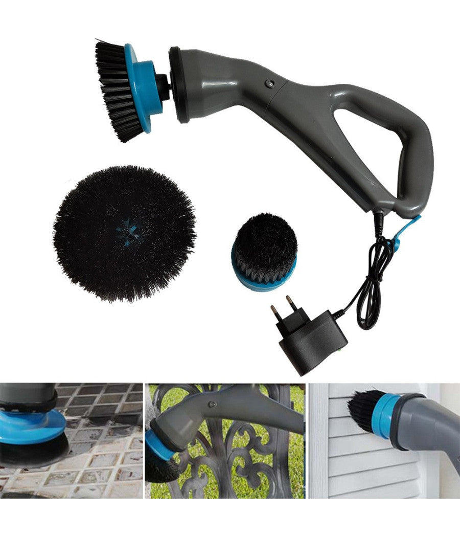 Spazzolone Spazzola Rotante Cordless Ricaricabile Per Pulizia Di Ogni Superficie         