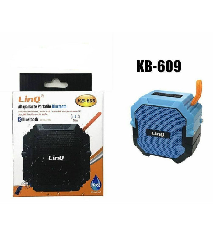 Speaker Cassa Bluetooth Portatile Impermeabile Usb Radio Fm Tf Linq Kb-609         