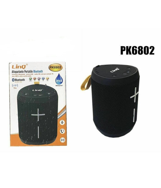Speaker Cassa Bluetooth Portatile Impermeabile Usb Radio Fm Tf Linq Pk6802         