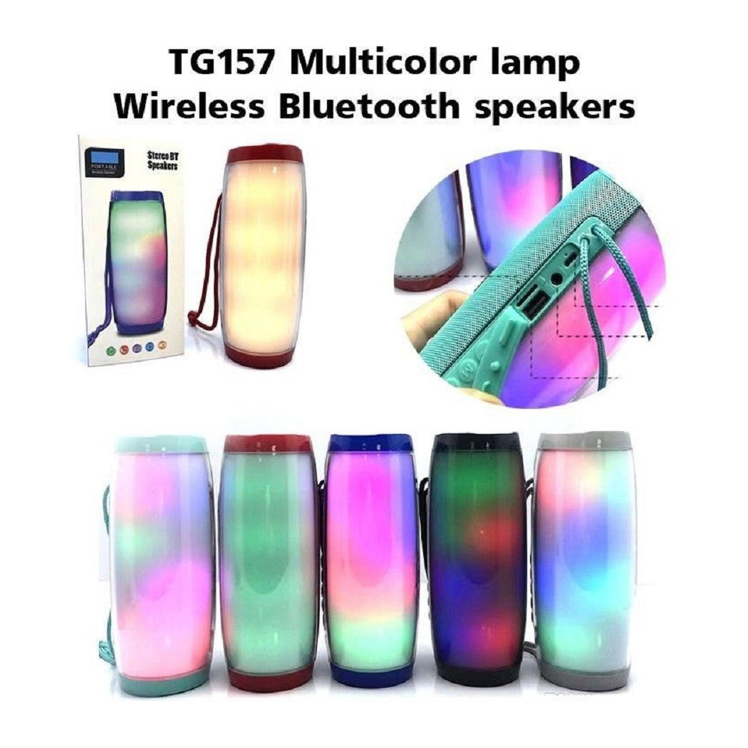 Trade Shop - Speaker Portatile Cassa Bluetooth Tg-157 Luce Colorate Led Usb Tf Vivavoce -