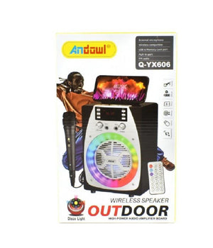 Speaker Portatile Karaoke Altoparlante Bluetooth Wireless Microfono Led Q-yx606         