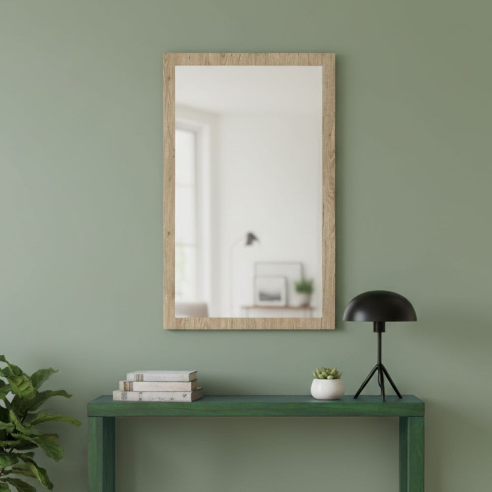 Specchiera America in legno colore noce americano con specchio in rilievo 60x105