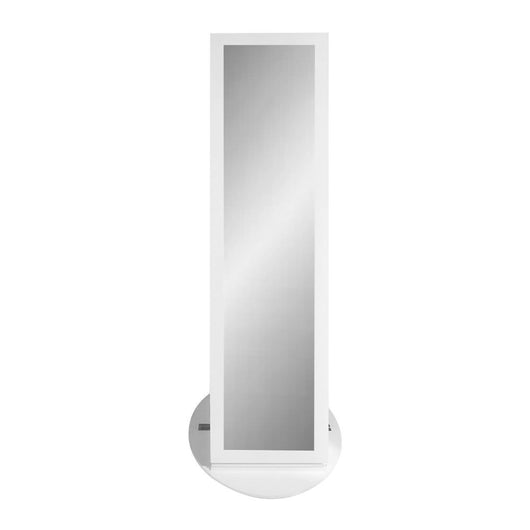 Specchiera Gulli portagioie bianca con base girevole e luce LED 55x55x155H