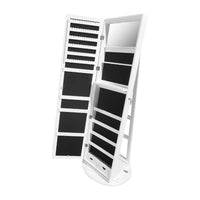 Specchiera Gulli portagioie bianca con base girevole e luce LED 55x55x155H