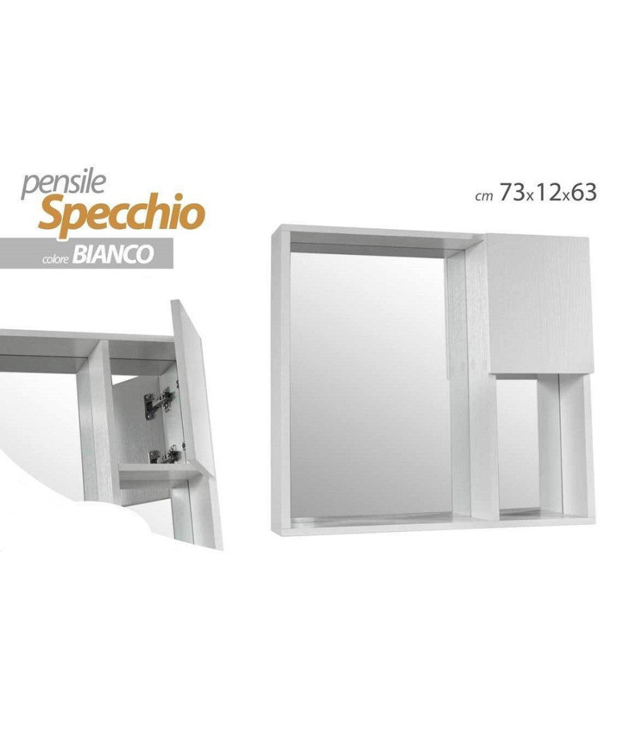 Specchiera Pensile Specchio Mobiletto Parete Bagno Armadietto 73x12x63cm 808975         