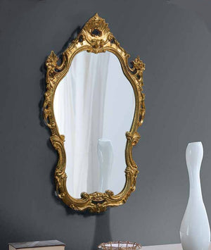 Mobili2g - specchiera in foglia oro sagomata- misure: l.55 x h.86 x p.4