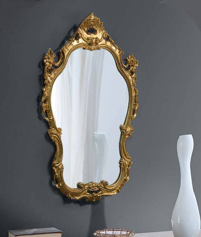 Mobili2g - specchiera in foglia oro sagomata- misure: l.55 x h.86 x p.4