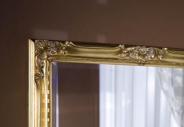 Mobili2g - specchiera in foglia oro rettangolare misure: 62 x 82 x 5,5