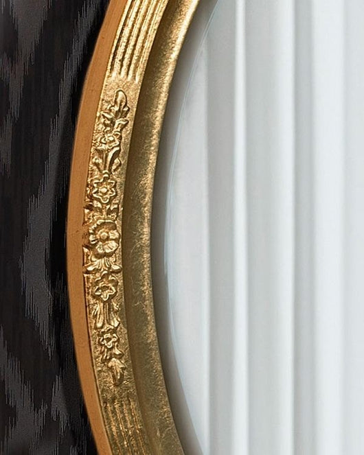 Mobili2g - specchiera in foglia oro ovale- misure: l.60 x h.80 x p.5