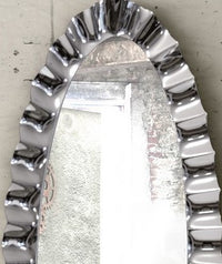 Specchiera moderna ovale con cornice ondulata ad effetto specchio misure l.190x90