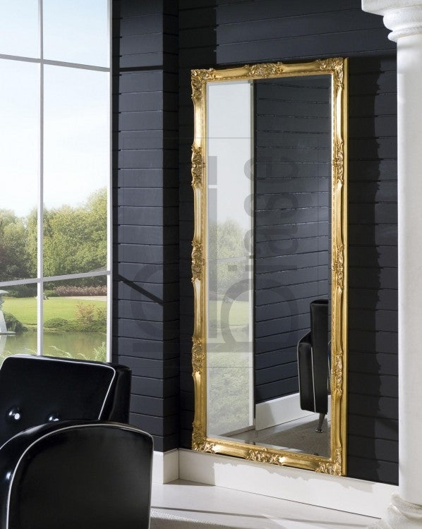 Specchiera in foglia oro rettangolare misure: 82 x 182 x 5,5