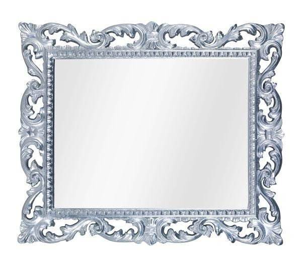 Mobili2g - specchiera foglia argento brillante rettangolare- misure: l.73 x h.86 x p.4
