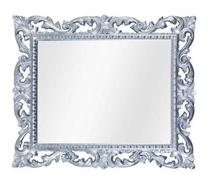 Mobili2g - specchiera foglia argento brillante rettangolare- misure: l.73 x h.86 x p.4