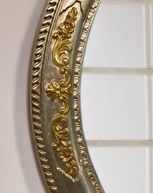 Mobili2g - specchiera in foglia argento con particolari con mecca- misure: l.84 x h.104 x p.5