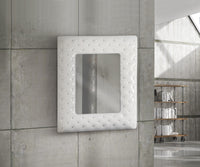 Specchiera 100x92 con cornice bianca e swarovski