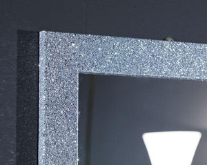 Mobili2g - specchiera glitter argento rettangolare- misure: l.65 x h.85 x p.3