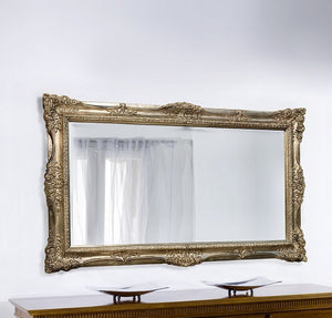 Mobili2g - specchiera foglia argento anticata rettangolare - misure: l.116 x h.86 x p.5