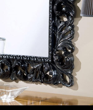 Specchiera laccata nera lucida rettangolare misure: 87 x 107 x 6