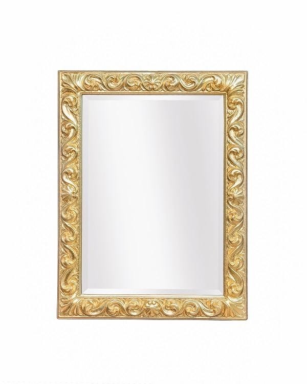 Mobili2g - specchiera in foglia oro brillante rettangolare- misure: l.64 x h.84 x p.4