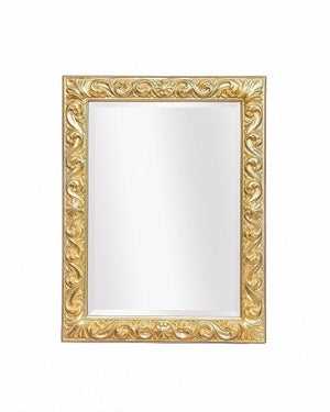 Mobili2g - specchiera in foglia oro brillante rettangolare- misure: l.64 x h.84 x p.4