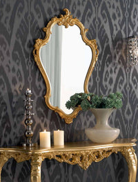 Mobili2g - specchiera in foglia oro sagomata misure: l.51 x h.87x p. 4