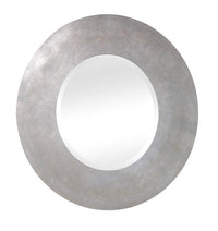 Mobili2g - specchiera in foglia argento ovale misura : l.78 x h. 73 x p. 2