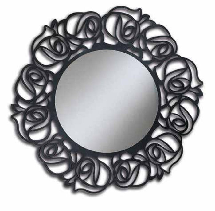 Specchiera rotonda laccata antracite madreperla  misure  diametro 100