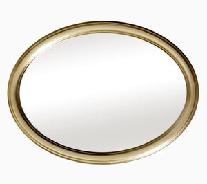 Specchiera in foglia oro ovale- misure: 59 x 79 x 3