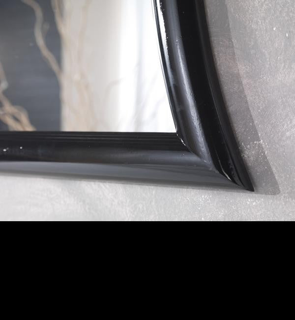 Mobili2g - 1 specchiera laccato nero lucido sagomata misure: 63 x 63 x 3