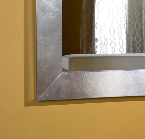 Specchiera in foglia argento rettangolare- misure: 99 x 79 x 3