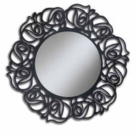 Specchiera rotonda laccata antracite madreperla  misure  diametro 100