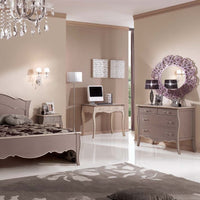 Specchiera ovale laccata lilla madreperla misure diametro l.120  h.100