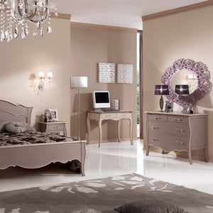 Specchiera ovale laccata lilla madreperla misure diametro l.120  h.100