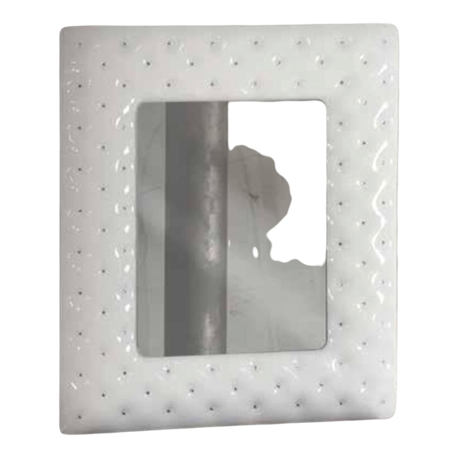 Specchiera 100x92 con cornice bianca e swarovski