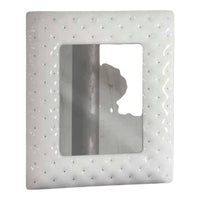 Specchiera 100x92 con cornice bianca e swarovski