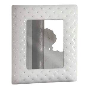 Specchiera 100x92 con cornice bianca e swarovski