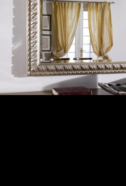 Specchiera in foglia argento rettangolare- misure:  l.148 x h. 90 x p.4